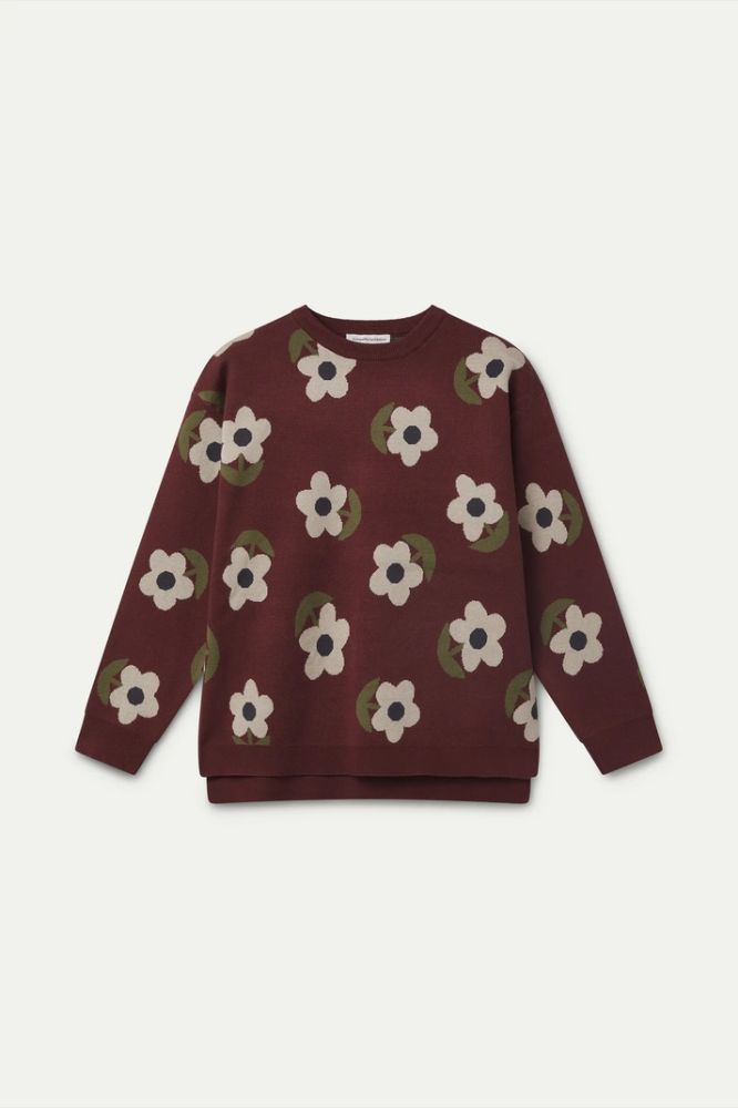 Maglione Compañia Fantástica donna jacquard con stampa fiori - vista frontale