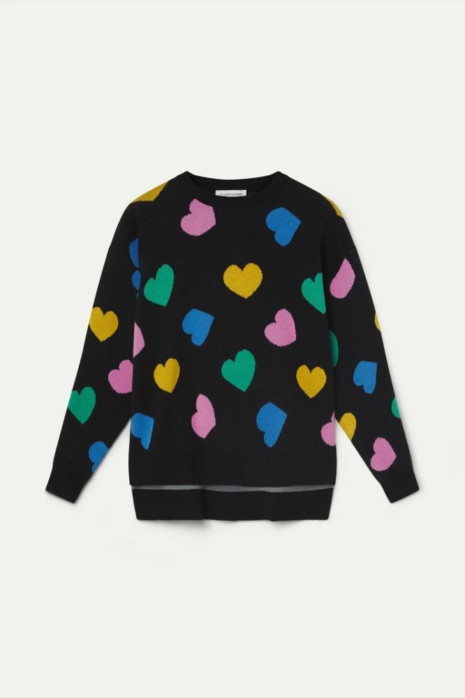 Maglione Compañia Fantástica donna jacquard con stampa a cuori - vista frontale Immagine principale del prodotto