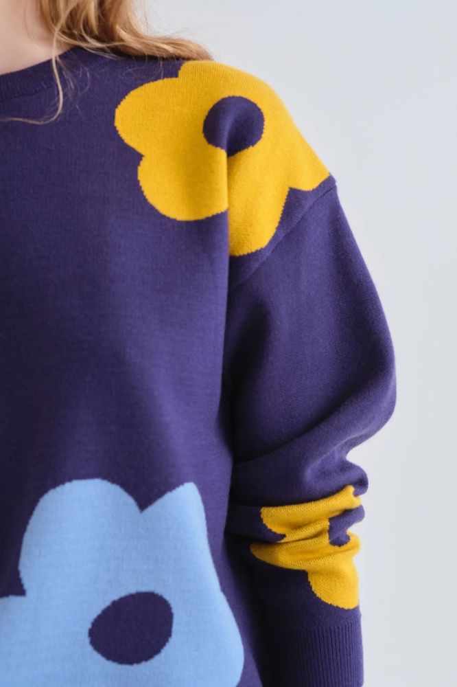 Maglione Compañia Fantástica donna jacquard fantasia Eufonia - vista laterale