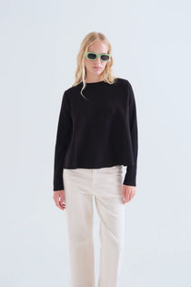 Maglione Compañia Fantástica donna nero - dettaglio scollo