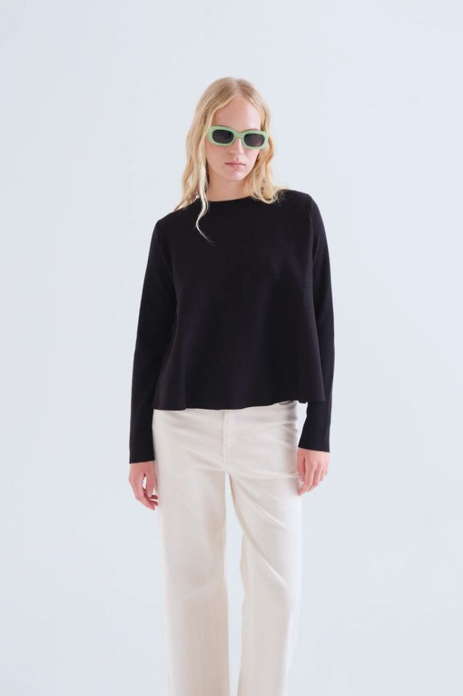 Maglione Compañia Fantástica donna nero - dettaglio scollo
