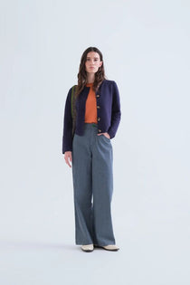 Cardigan Compañia Fantástica donna blu con bottoni multicolore - dettaglio bottoni