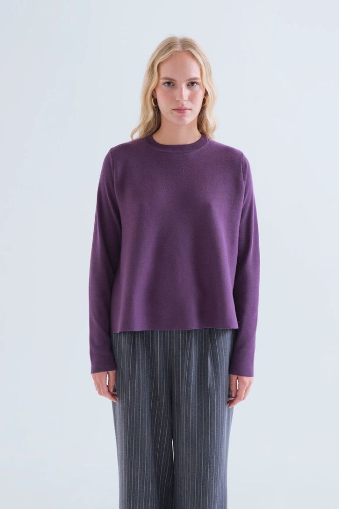 Maglione Compañia Fantástica donna viola - vista laterale