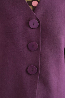 Cardigan Compañia Fantástica donna color melanzana - dettaglio manica