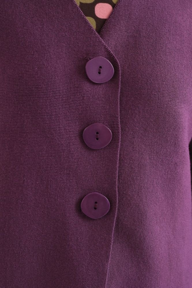 Cardigan Compañia Fantástica donna color melanzana - dettaglio manica