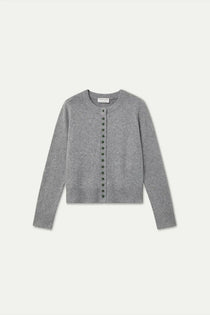 Cardigan Compañia Fantástica donna in maglia grigio chiaro - vista frontale