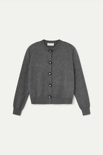 Cardigan Compañia Fantástica donna in maglia grigia - vista frontale