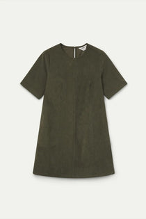 Abito Compañia Fantástica donna in velluto verde scuro - vista frontale