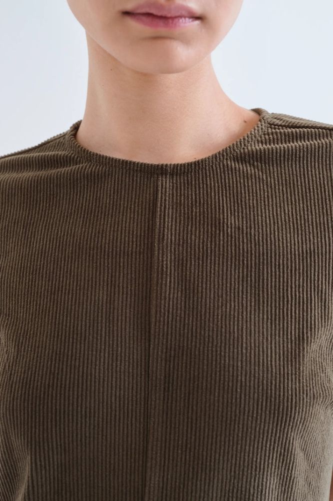 Abito Compañia Fantástica donna in velluto verde scuro - chiusura posteriore con bottoni