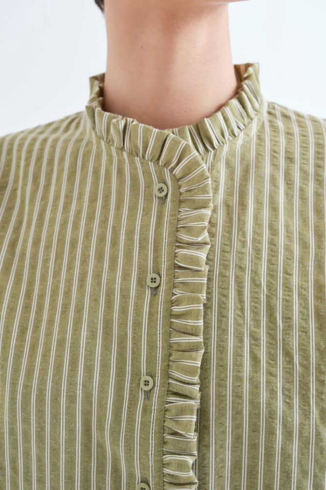 Camicia Compañia Fantástica donna righe verdi - vista posteriore