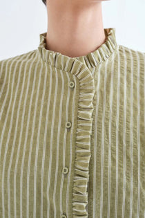 Camicia Compañia Fantástica donna righe verdi - vista posteriore