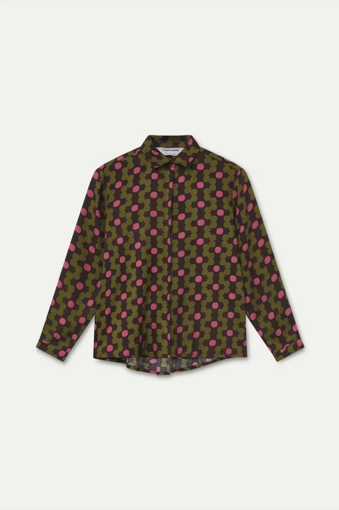 Camicia Compañia Fantástica donna con stampa aberdeen - vista frontale