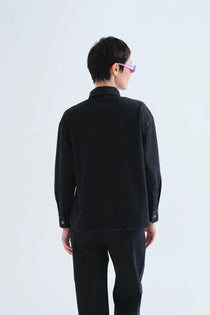 Camicia Compañia Fantástica donna in jeans nero con stampa candy - immagine 4