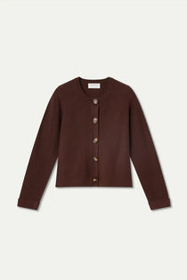 Cardigan Compañia Fantástica donna marrone in misto cotone - vista frontale