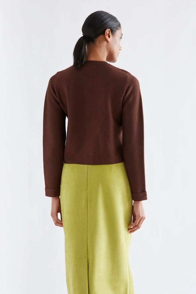 Cardigan Compañia Fantástica donna marrone in misto cotone - immagine 3