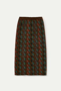 Gonna midi Compañia Fantástica donna jacquard geometrico multicolore - vista frontale