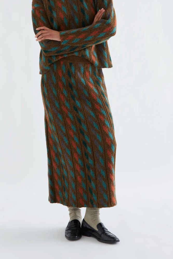 Gonna midi Compañia Fantástica donna jacquard geometrico multicolore - immagine 2