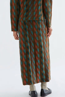 Gonna midi Compañia Fantástica donna jacquard geometrico multicolore - immagine 3