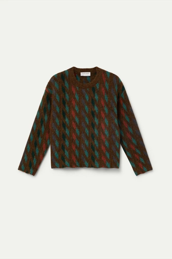 Maglione Compañia Fantástica donna jacquard geometrico multicolore - vista frontale