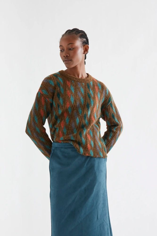Maglione Compañia Fantástica donna jacquard geometrico multicolore - immagine 2