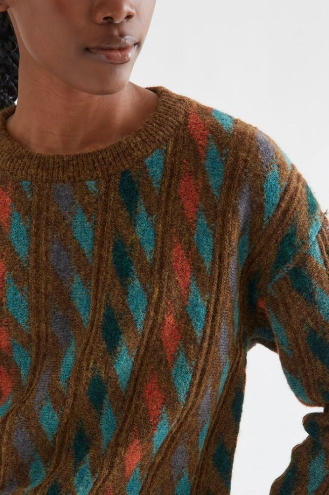 Maglione Compañia Fantástica donna jacquard geometrico multicolore - immagine 4