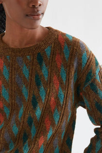 Maglione Compañia Fantástica donna jacquard geometrico multicolore - immagine 4