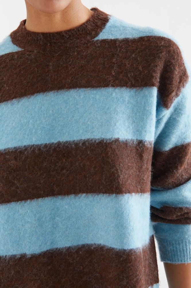 Maglione Compañia Fantástica donna a righe marroni e azzurre - immagine 5