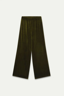 Pantalone Compañia Fantástica donna in velluto verde oliva - vista frontale