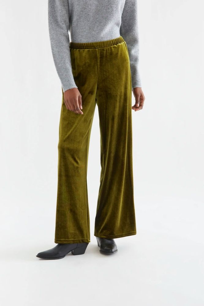 Pantalone Compañia Fantástica donna in velluto verde oliva - immagine 2