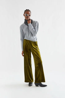 Pantalone Compañia Fantástica donna in velluto verde oliva - immagine 4