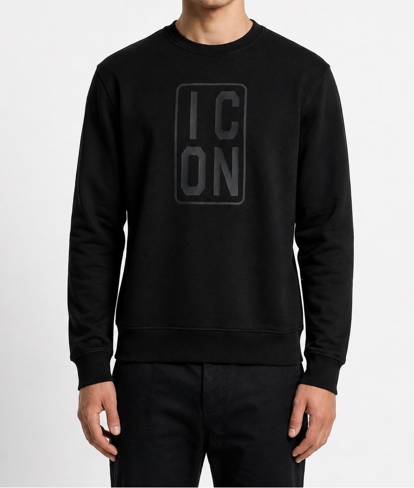 Felpa uomo ICON IUF078 con collo alto e maxi logo
