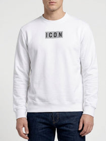 Felpa uomo ICON IUF079 girocollo con logo piccolo