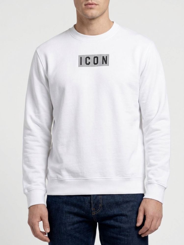 Felpa uomo ICON IUF079 girocollo con logo piccolo