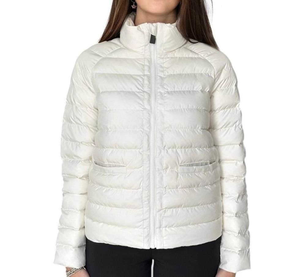 Giubbotto SUNS donna beige - dettaglio logo e tag fluo