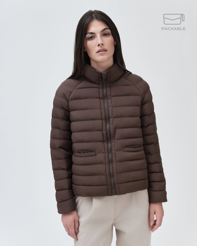 Giubbotto SUNS donna beige nylon ripstop travel pocket - vista frontale