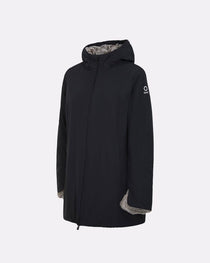 Parka SUNS donna blu - dettaglio cappuccio ecopelliccia