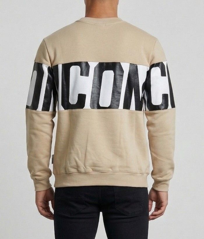 Felpa ICON Uomo Avorio Color Block con Maxi Logo Art. IUF020 Immagine secondaria del prodotto