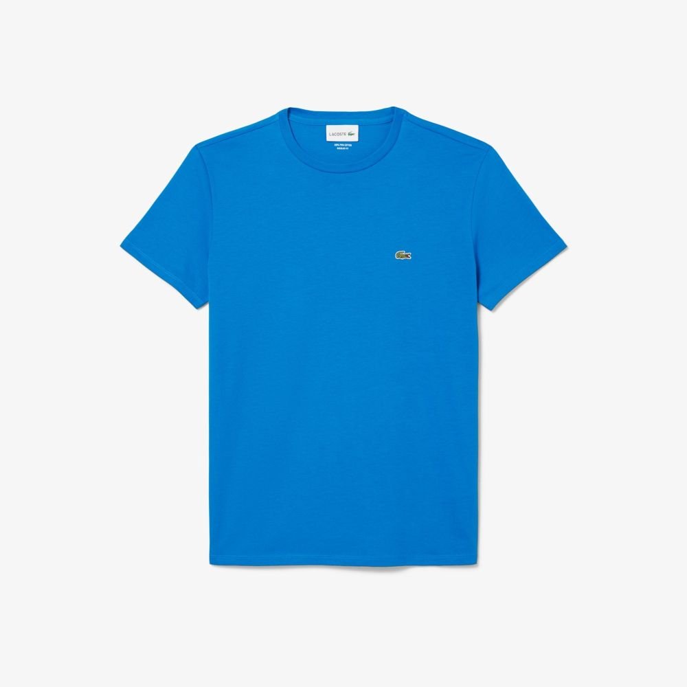 T-Shirt LACOSTE uomo azzurra taglio dritto - guida alle taglie